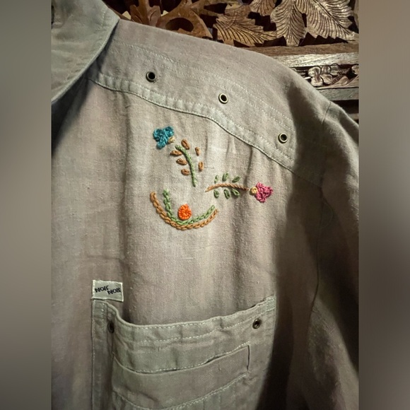 Nok Nok Pants - Vintage 80’s Nok Nok embroidered cotton jumpsuit utility suit